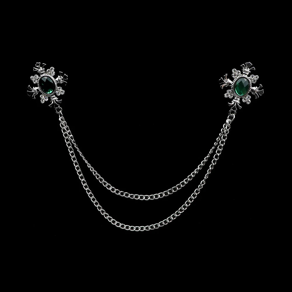 Talisman Brooch - Silver Emerald Regal Fleur