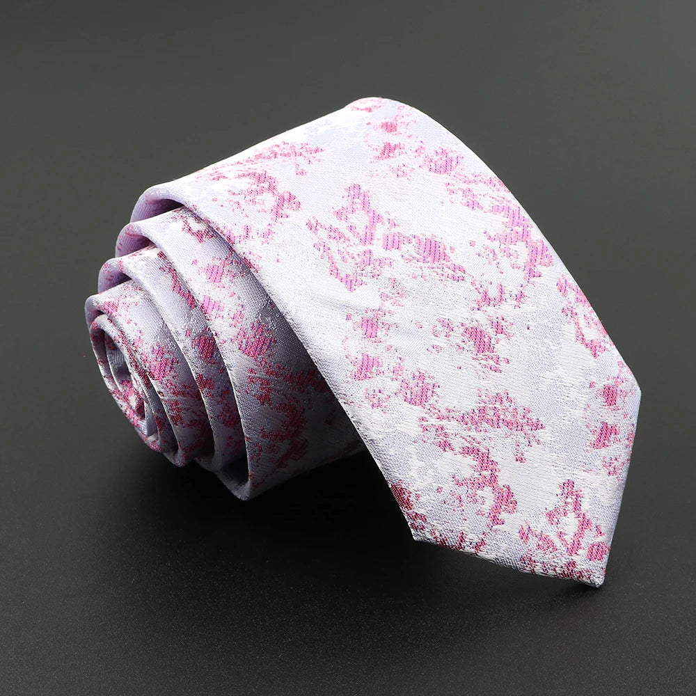 Aldous - White Pink Floral Tie