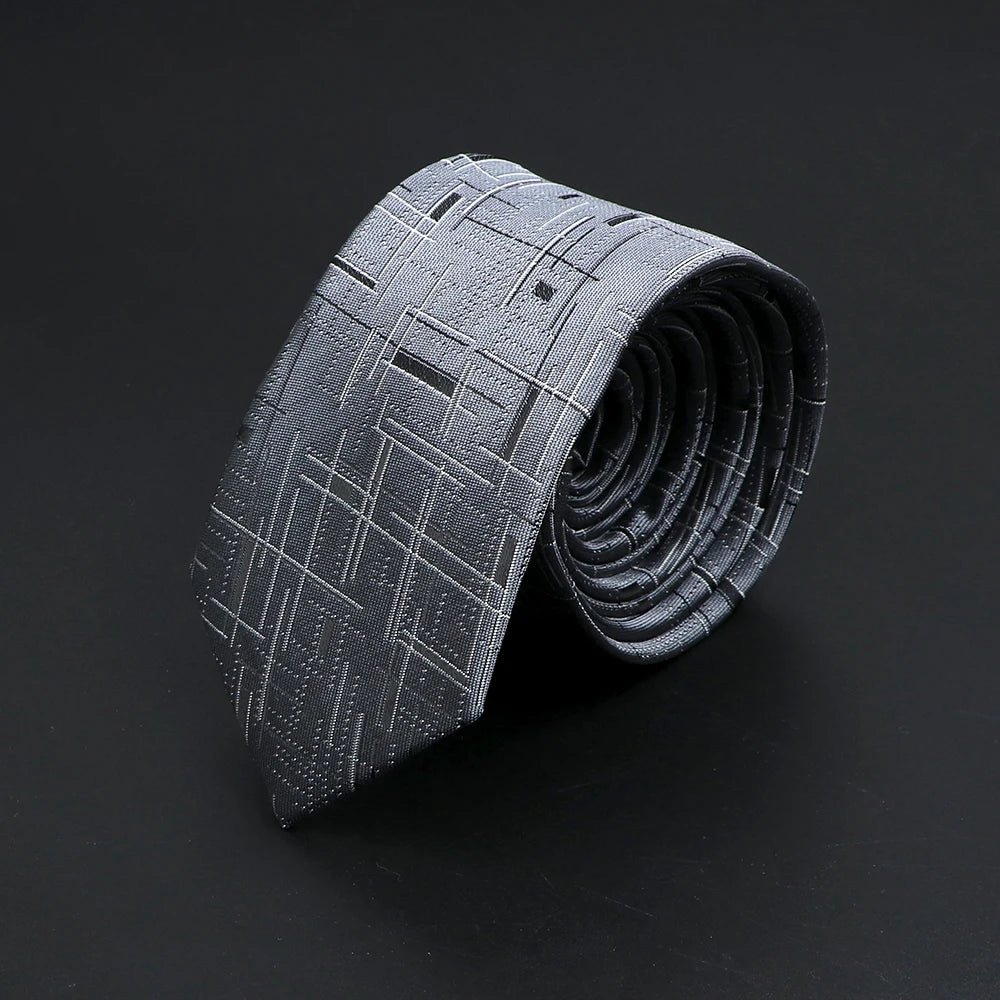 Bramber - Silver Textured Plaid Tie