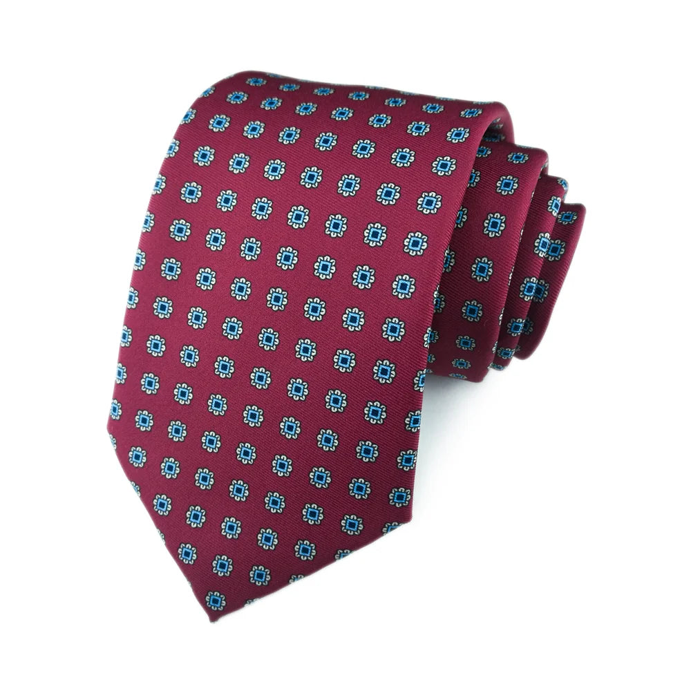 Linton - Raspberry Floral Dot Tie