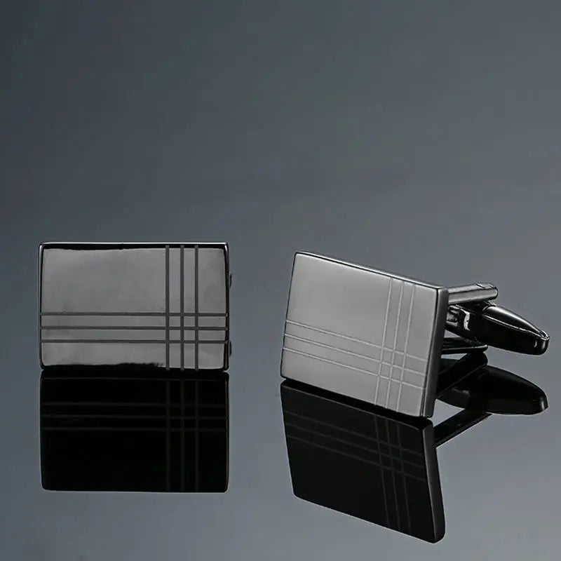 Silver Grid cufflinks