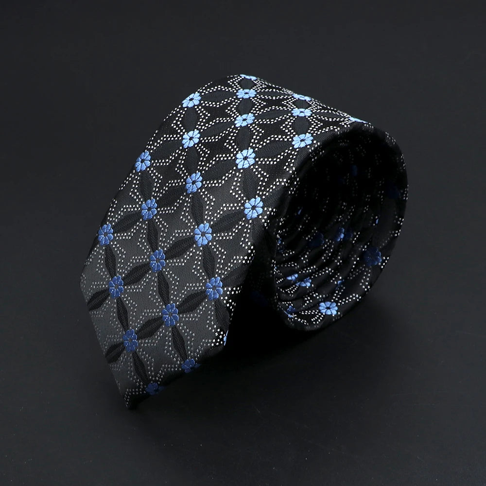 Corfe - Charcoal Geometric Floral Tie