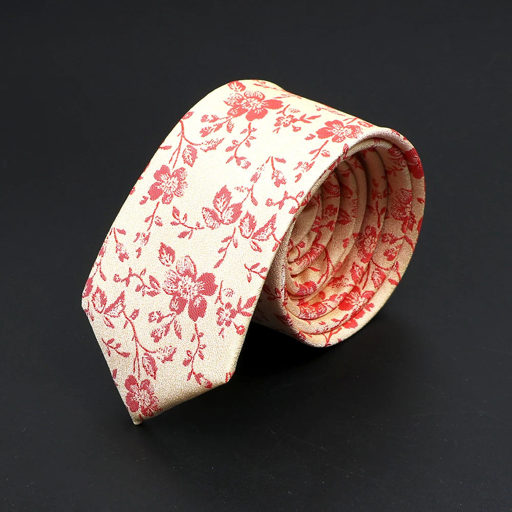 Hartwell - Cream Red Floral Tie