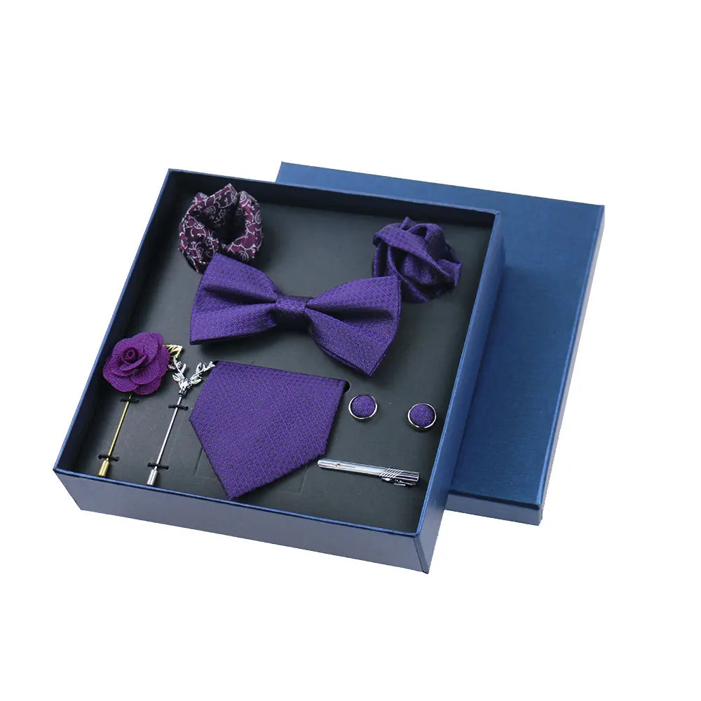 Alarcón - Talisman Tie Set – Royal Purple Textured Luxury Set