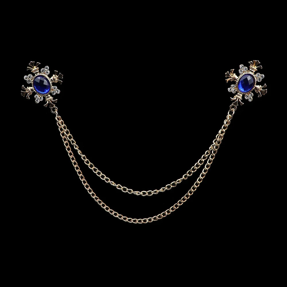 Talisman Brooch - Gold Sapphire Regal Fleur