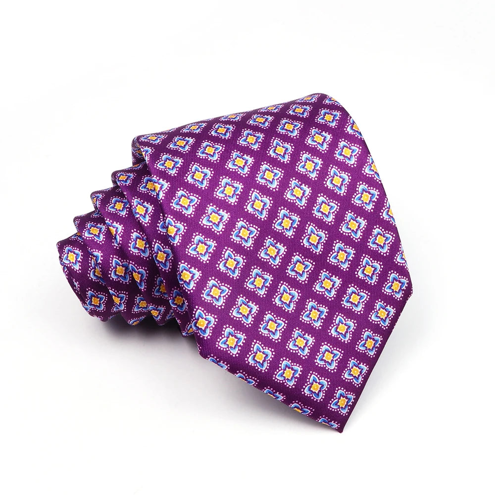 Harleston - Purple Floral Grid Tie