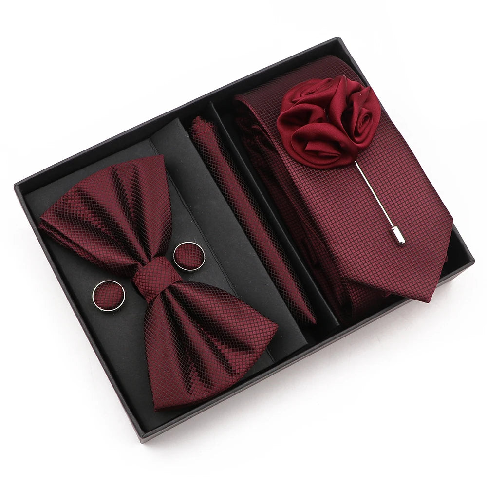 Talisman Tie Set – Burgundy Wine Formal Set