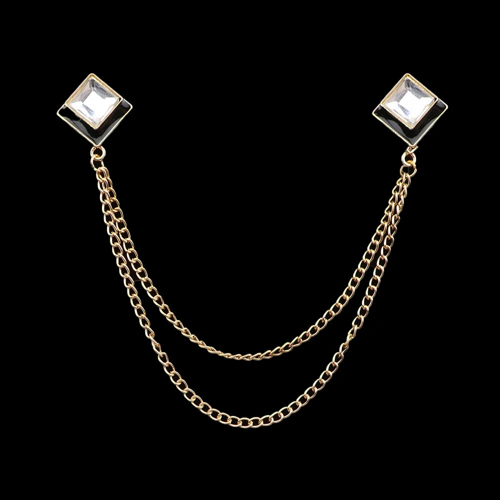 Talisman Brooch – Gilded Crystal Duet
