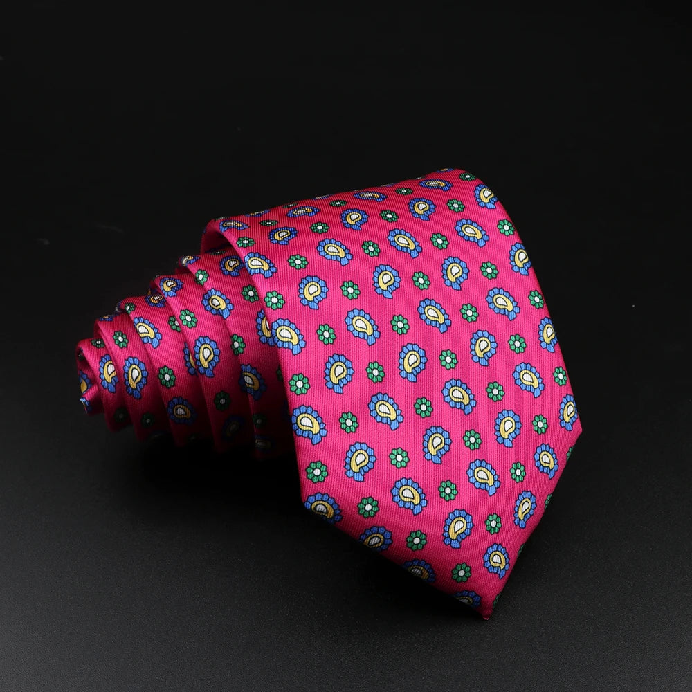 Castellane - Bright Pink Paisley Patterned Necktie