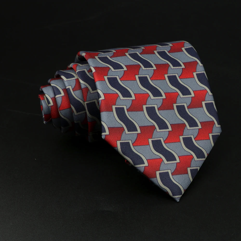 Pico - Crimson & Sapphire Geometric Tie