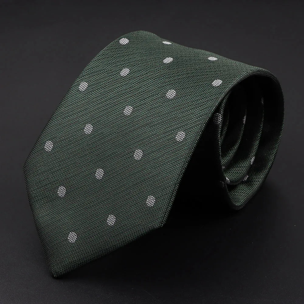 des Essarts - Dark Green Tie with White Polka Dots – Refined Yet Playful