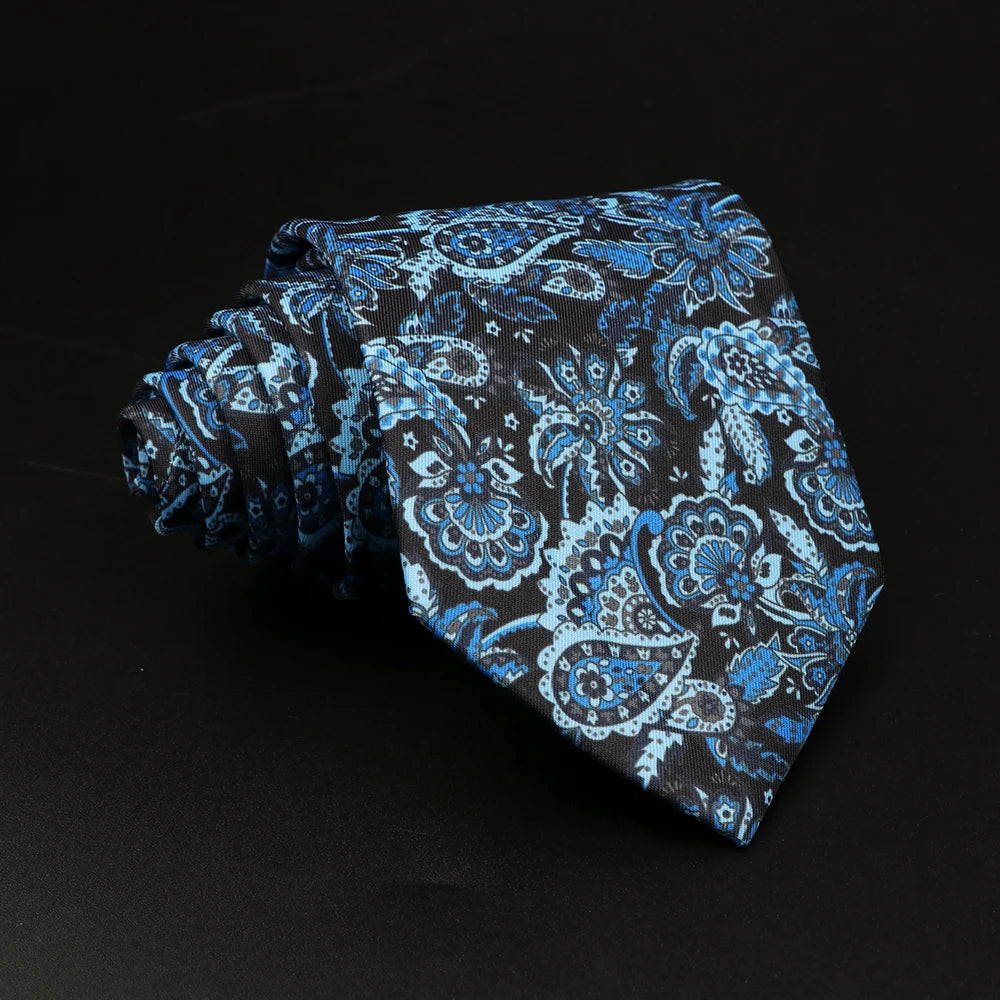 سالفياتي - ربطة عنق بيزلي زرقاء منتصف الليل