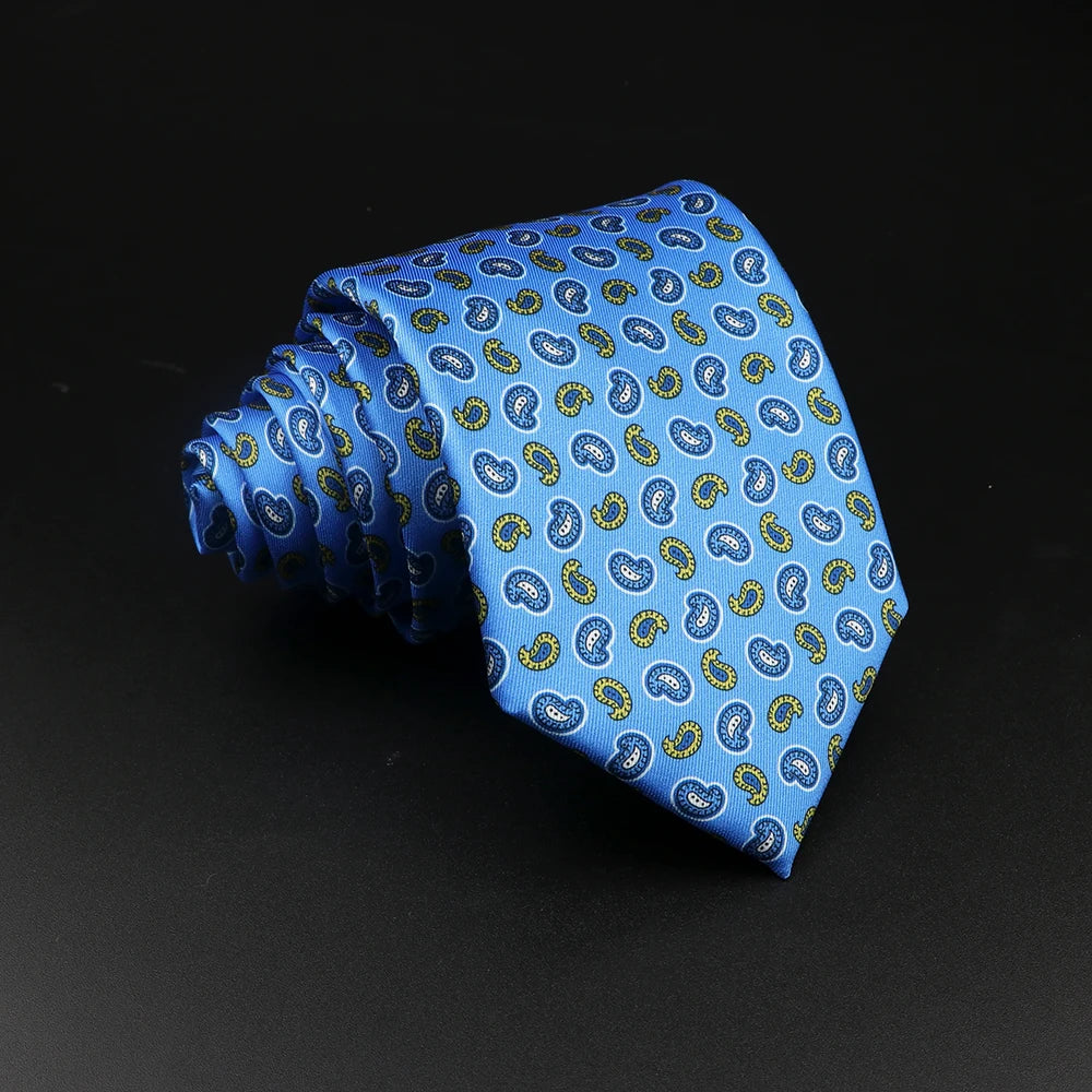 Blois - Elegant Light Blue Paisley Necktie