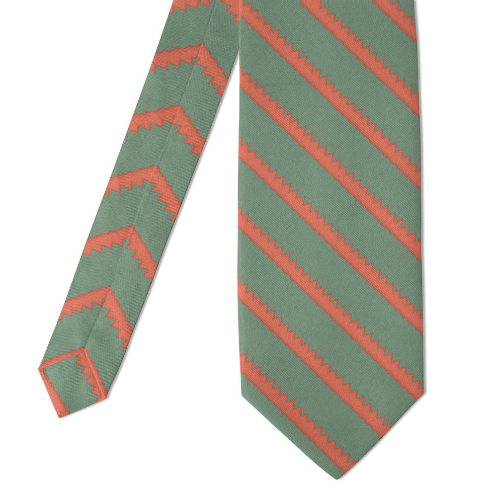Lilliehöök - Sage & Coral Rick-Rack Stripe Tie – Garden Tea