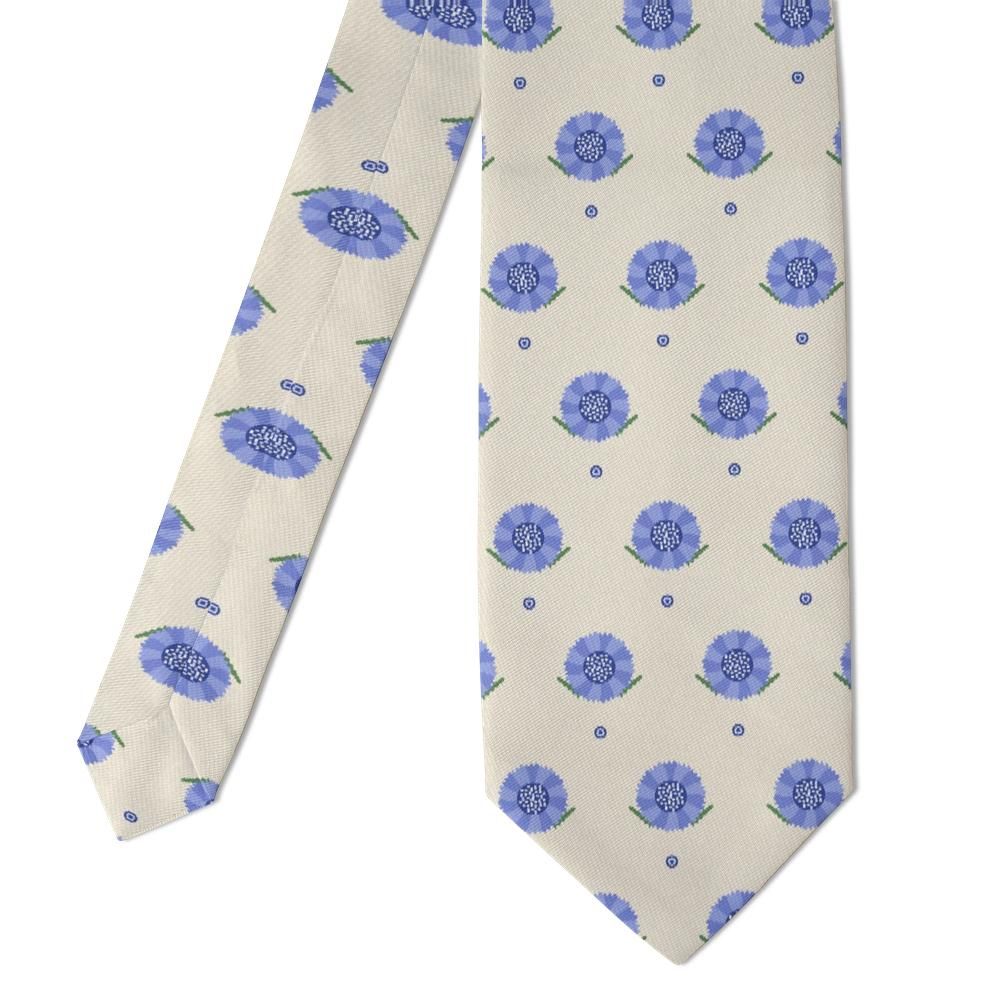Ledebur - Cream & Blue Scabious Tie – Meadow Edge