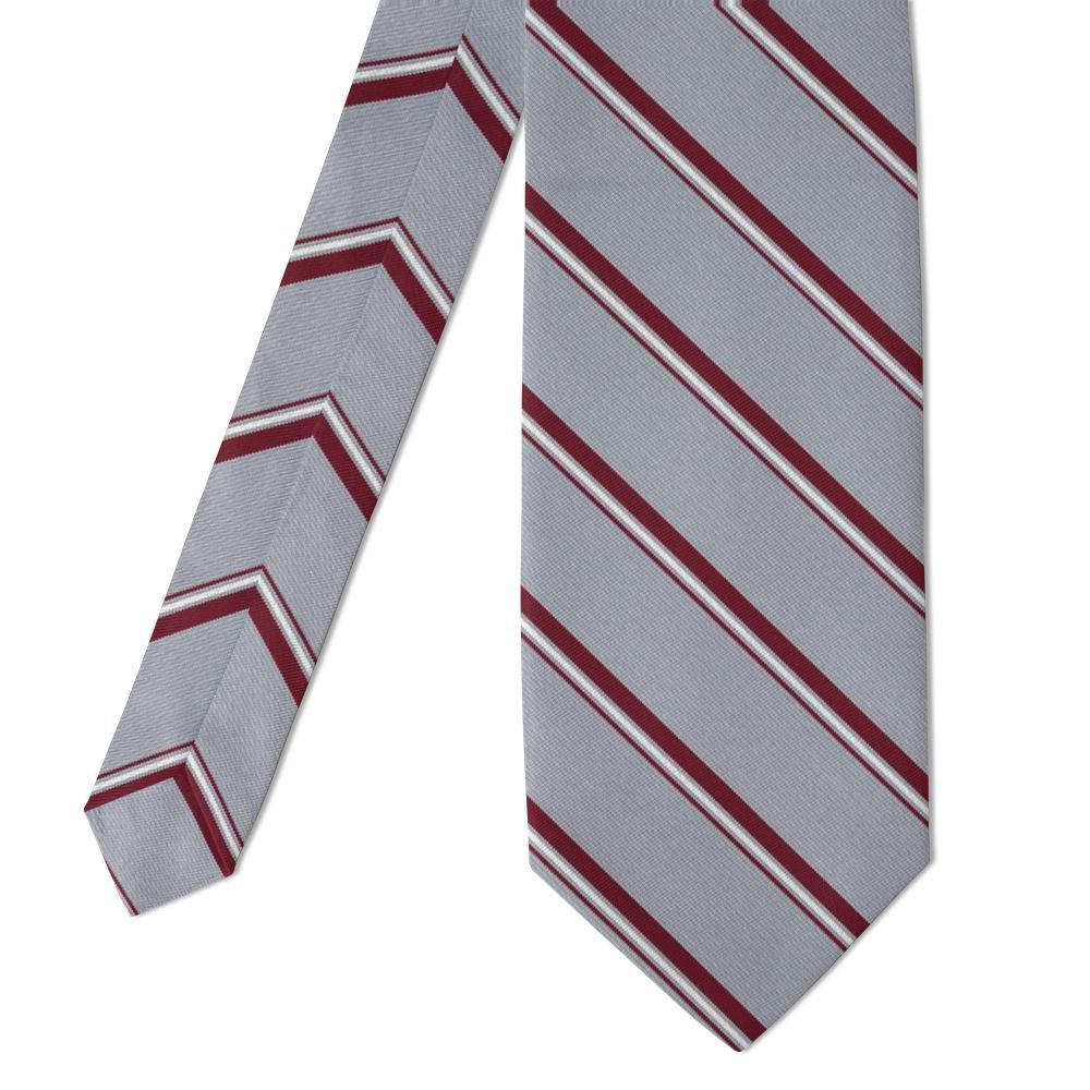 Baglioni - Silver & Burgundy Triple Stripe Tie – Board Meeting