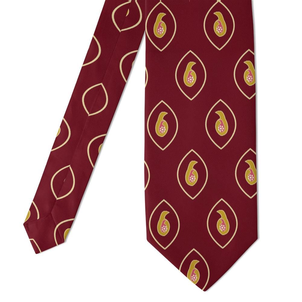Querini - Crimson & Gold Ogee Paisley Tie – Arched Splendor