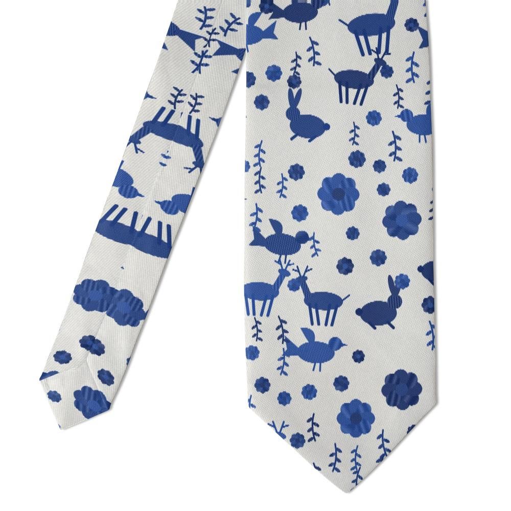 Skram - Cobalt & White Otomi Embroidery Tie – Hidalgo Blue