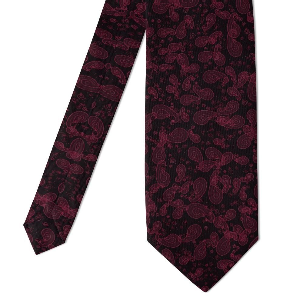 Aragon - Burgundy & Black Paisley Tie – Evening Jacquard