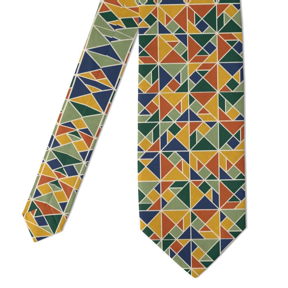 Tott - Cream & Rust Tangram Tie – Heritage Puzzle
