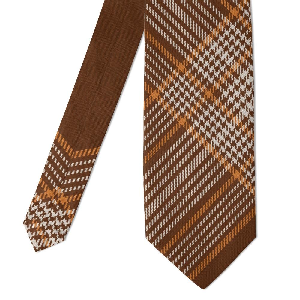 Lennox - Rust & Tangerine Herringbone Tartan Tie – Autumn Estate
