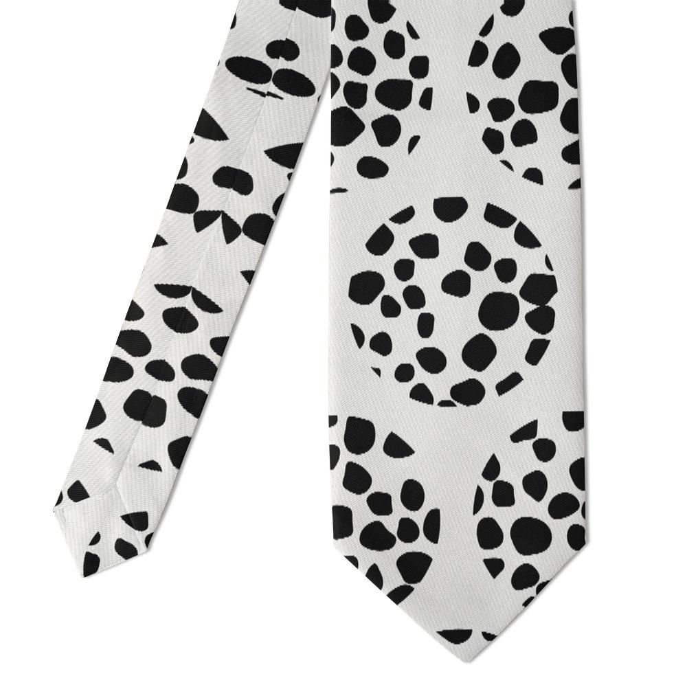 Batthyany - Black & White Leopard Polka Tie – Monochrome Safari