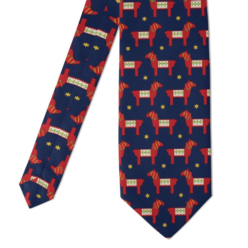Bryske - Red & Navy Dala Horse Tie – Midwinter Stable