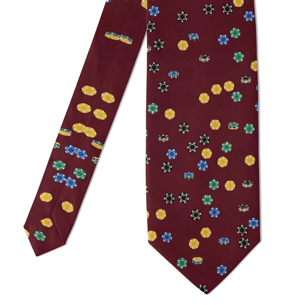 Rostrup - Burgundy Poker Chip Tie – Card Room