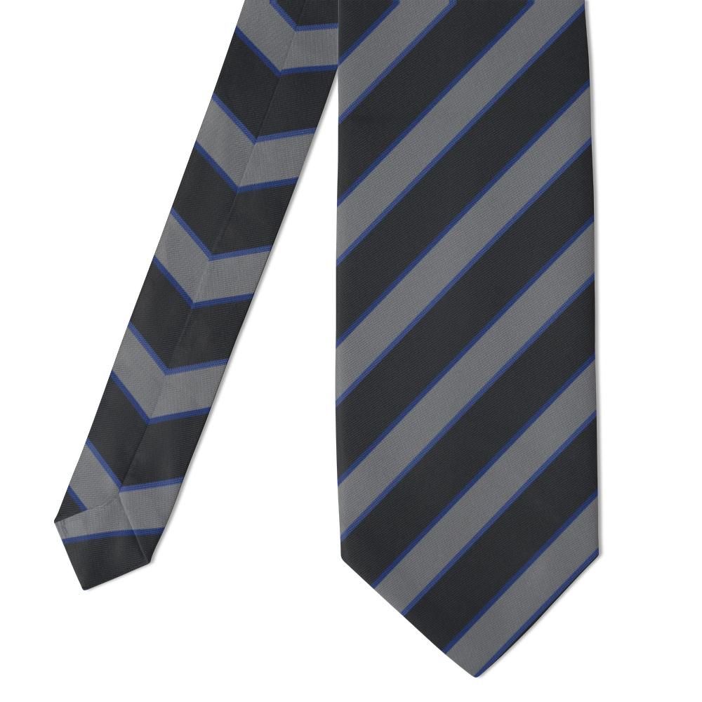 Aubusson - Charcoal & Grey Striped Tie – Executive Minimal