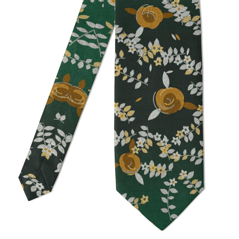 Clary - Forest & Gold Ombre Floral Tie – Summer Terrace