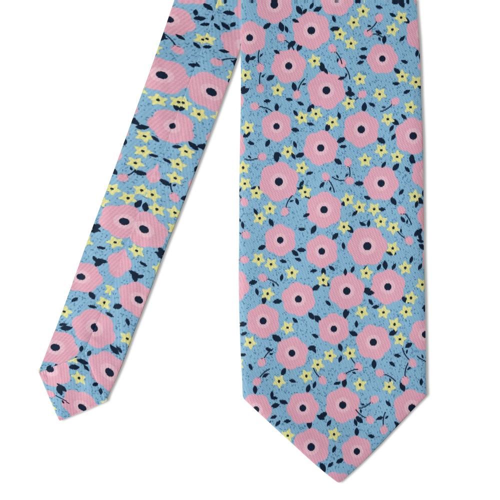 Karolyi - Sky Blue & Pink Meadow Blossom Tie – April Breeze