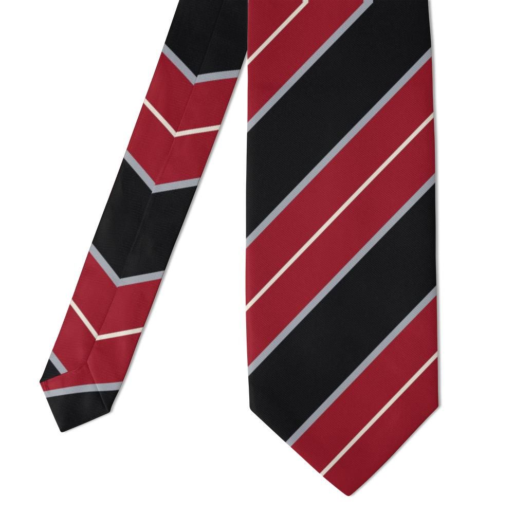 Villeroy - Black & Crimson Regimental Stripe Tie – Heritage Stripes with Evening Edge