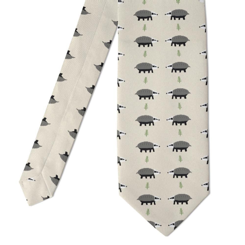 Abensperg - Cream & Charcoal Badger Tie – Hedgerow Path