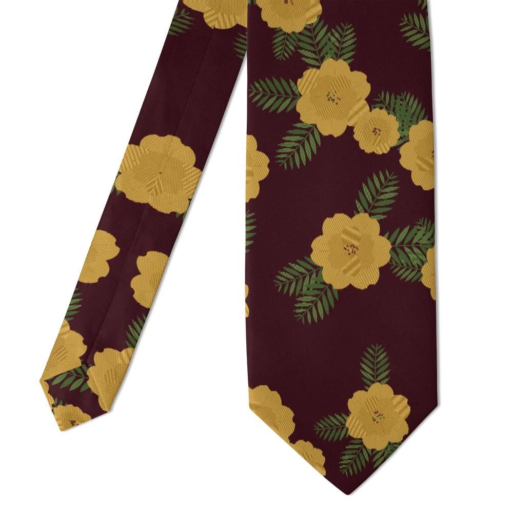Gassion - Burgundy & Gold Floral Tie – Gilded Bouquet