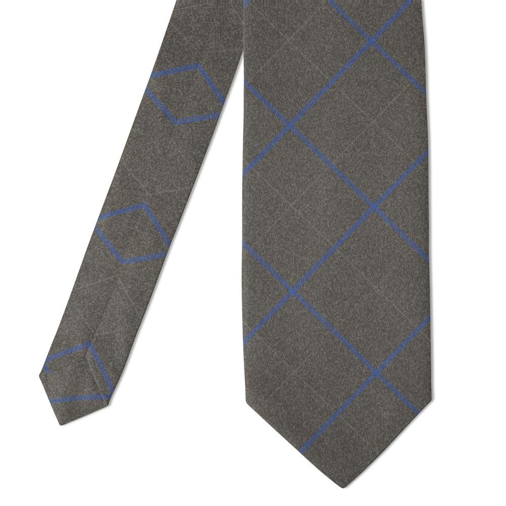 Branciforte - Taupe & Blue Melange Plaid Tie – Weekday Tailoring
