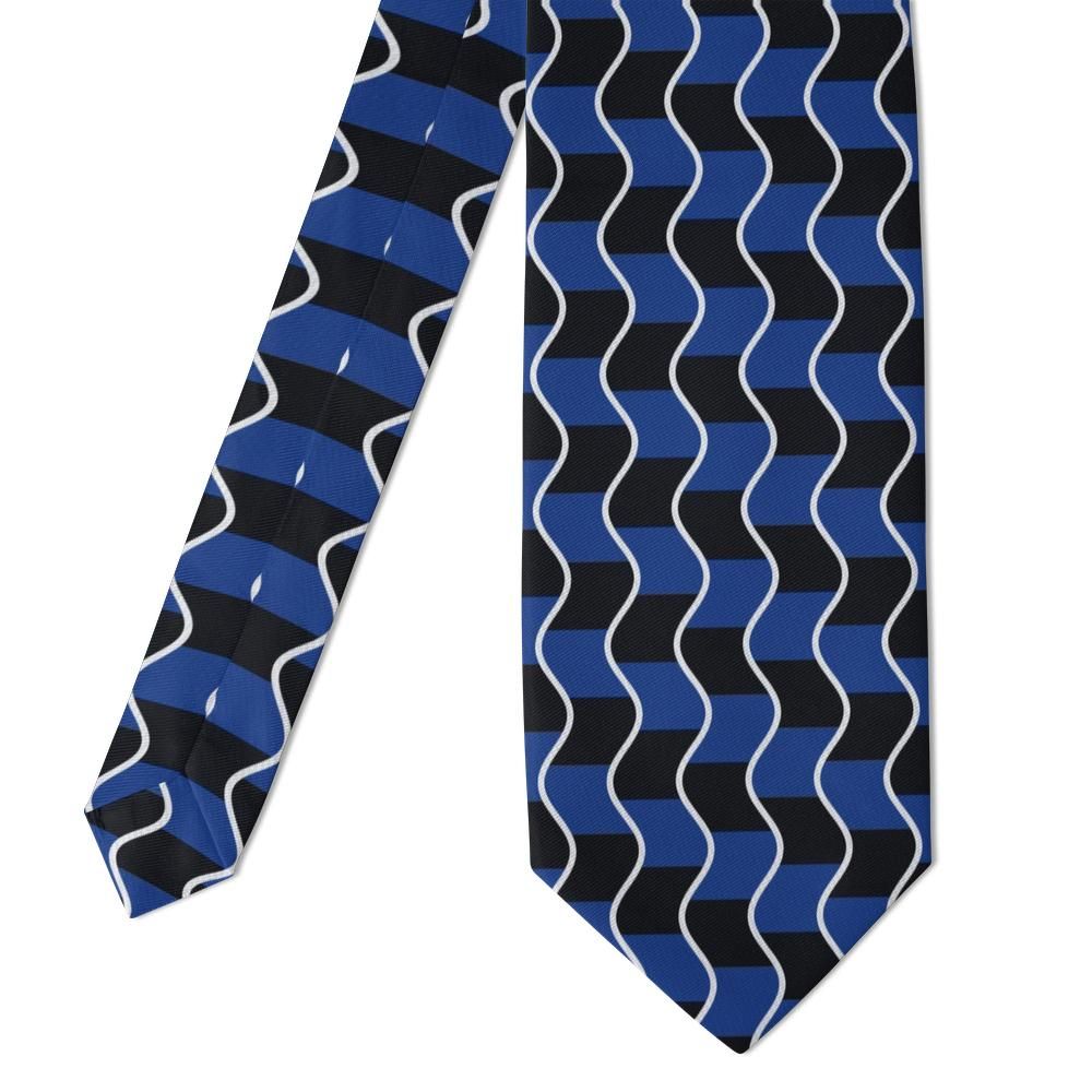 Andrassy - Royal Blue & Black Ripple Wave Tie – Danube Current