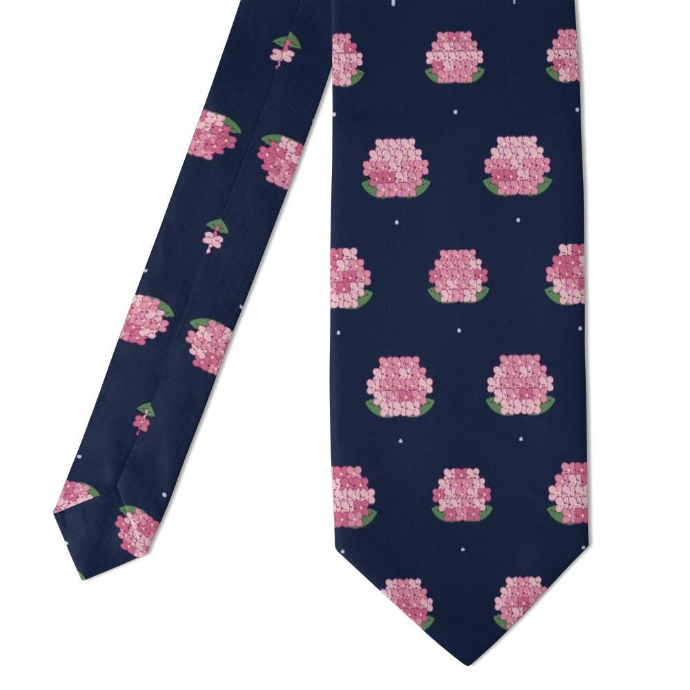 Lynden - Navy & Pink Hydrangea Tie – Garden Party