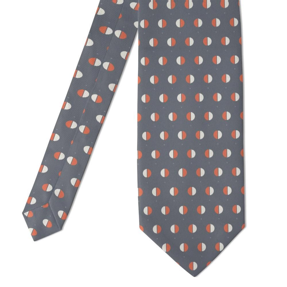 Tessin - Grey Two-Tone Dot Tie – Coral Duo