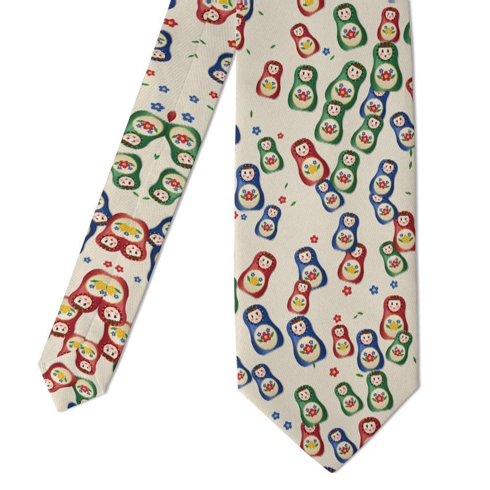 Koniecpolski - Cream Matryoshka Doll Tie – Painted Keepsake