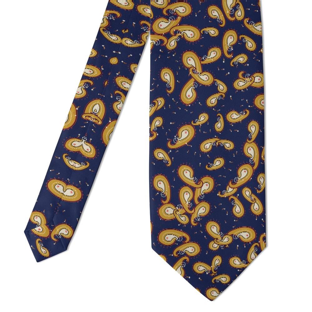 Bonzi - Navy & Gold Scattered Paisley Tie – Evening Salon