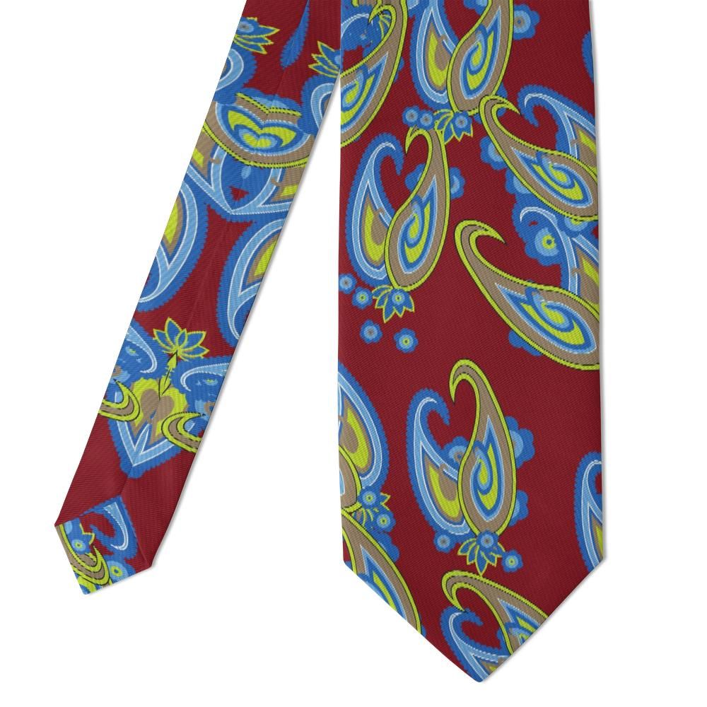 Martinengo - Red & Lime Crowned Paisley Tie – Brescian Festa