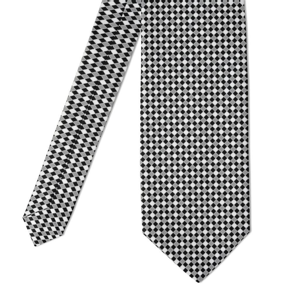 Pallavicino - White & Black Micro Check Tie – Monochrome Edge