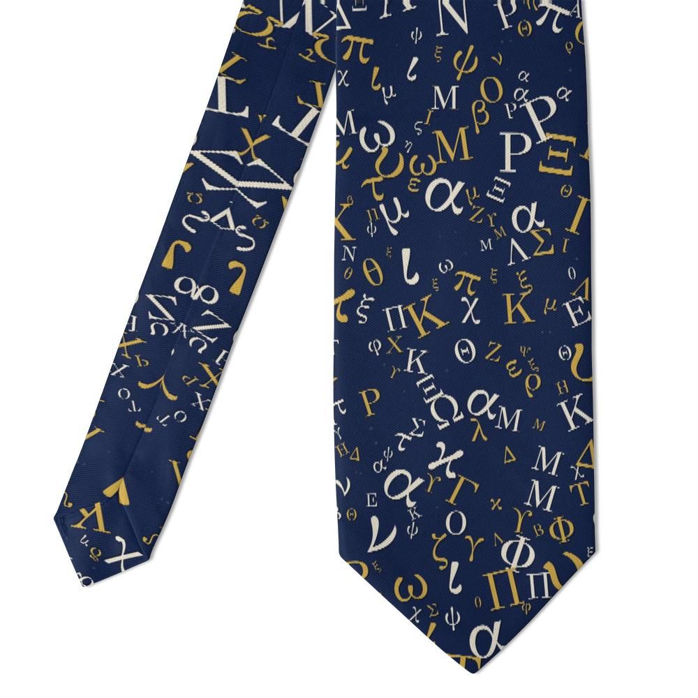Raczynski - Navy & Gold Greek Letters Tie – Alpha to Omega