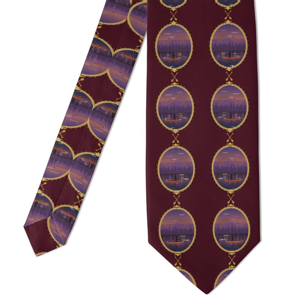 Forgach - Burgundy & Violet Canoe Tie – Dusk Crossing