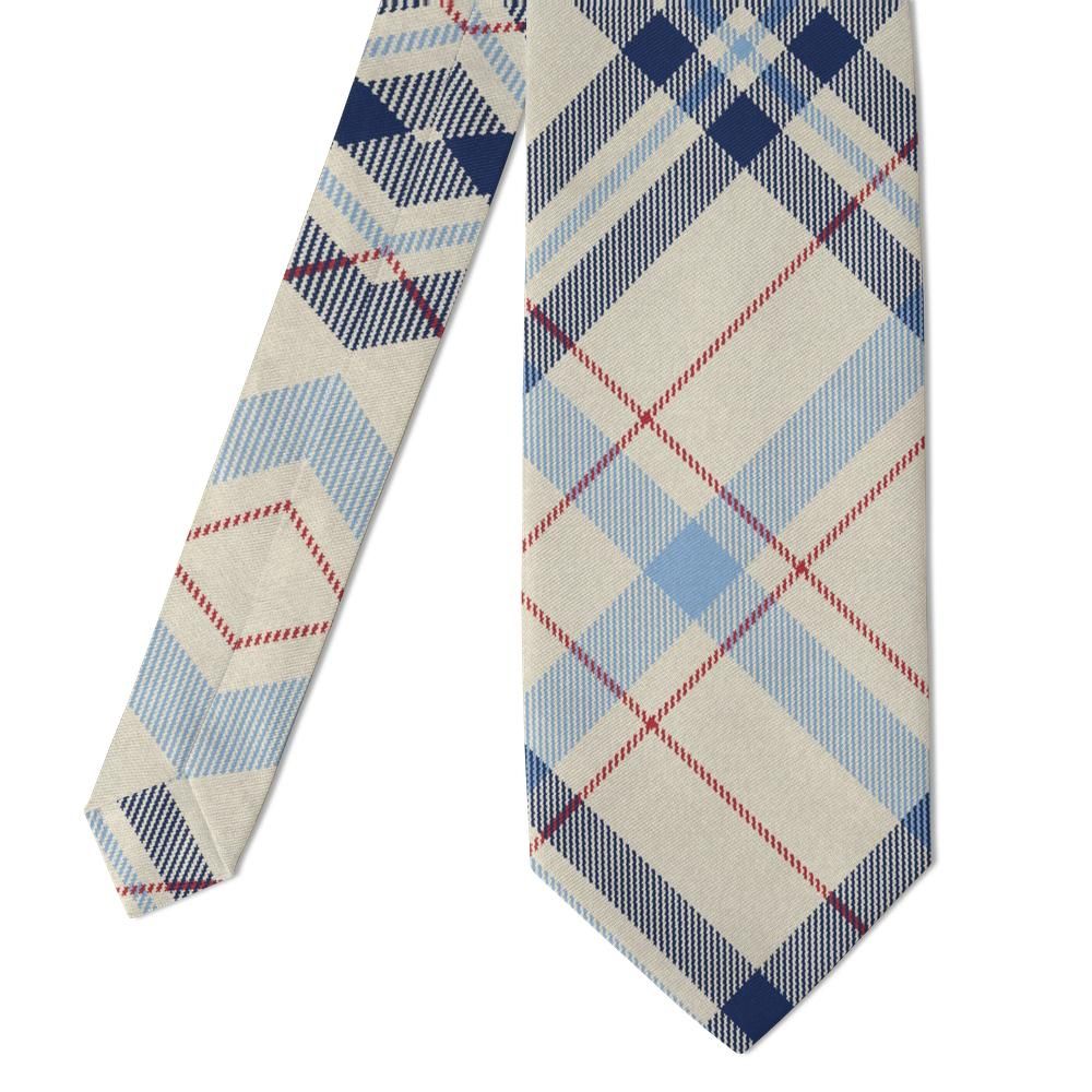 Fiennes - Ivory & Navy Archive Check Tie – Riviera Club