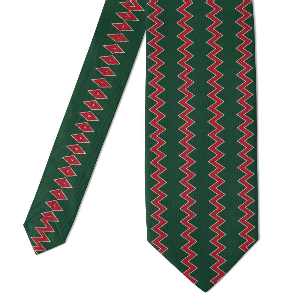 Sture - Green & Red Ric-Rac Stripe Tie – Holiday Table