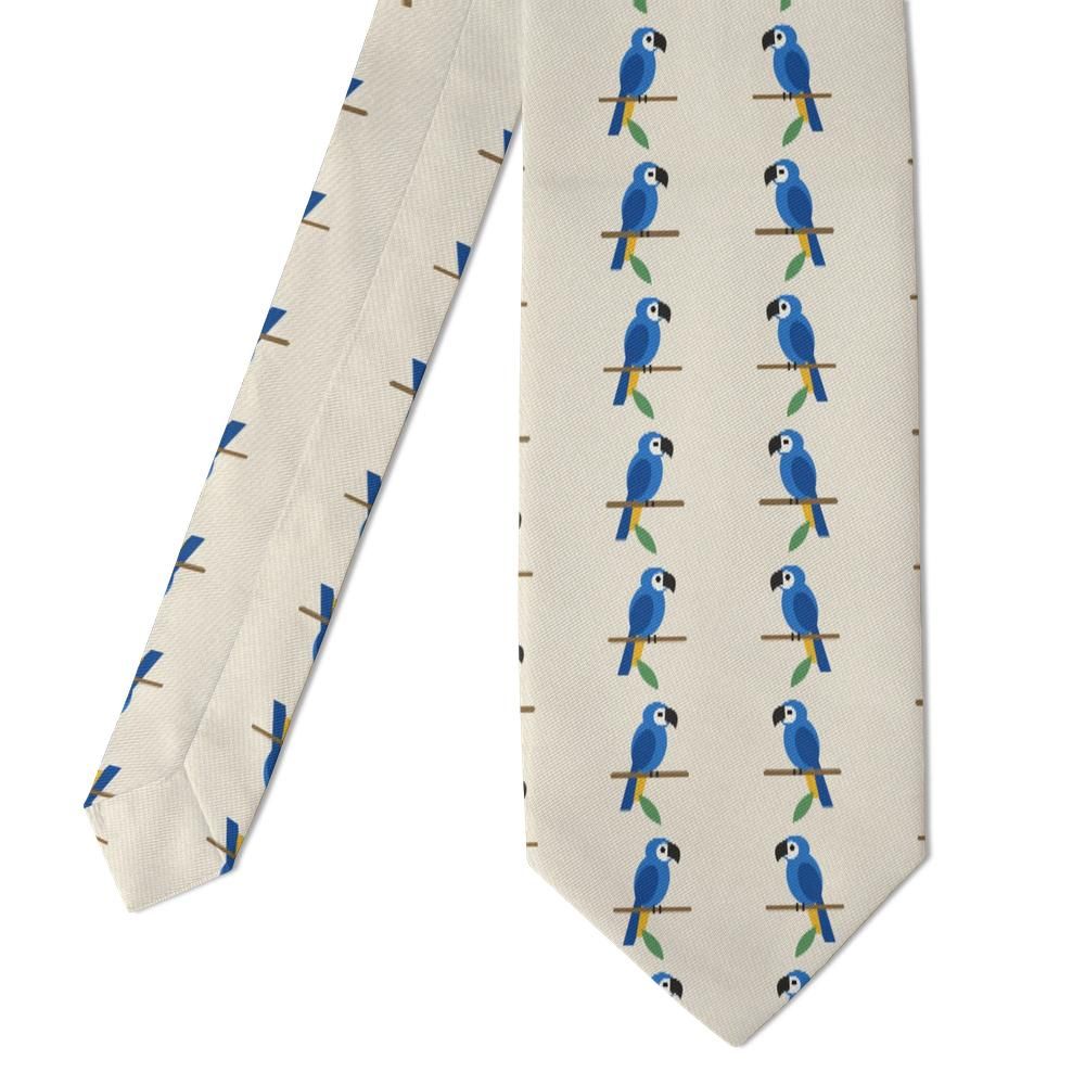 Schaumburg - Cream & Blue Parrot Tie – Macaw Morning
