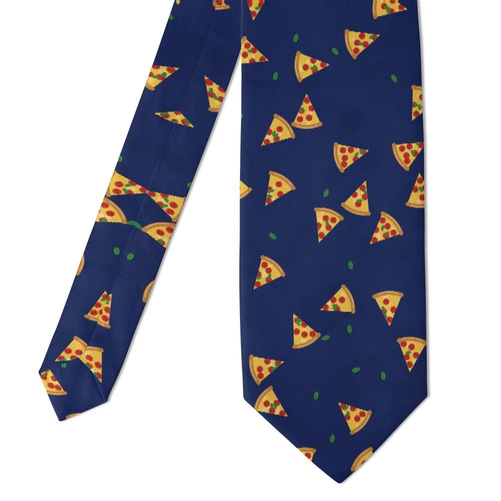 Mowatt - Navy Pizza Slice Tie – Pizza Night
