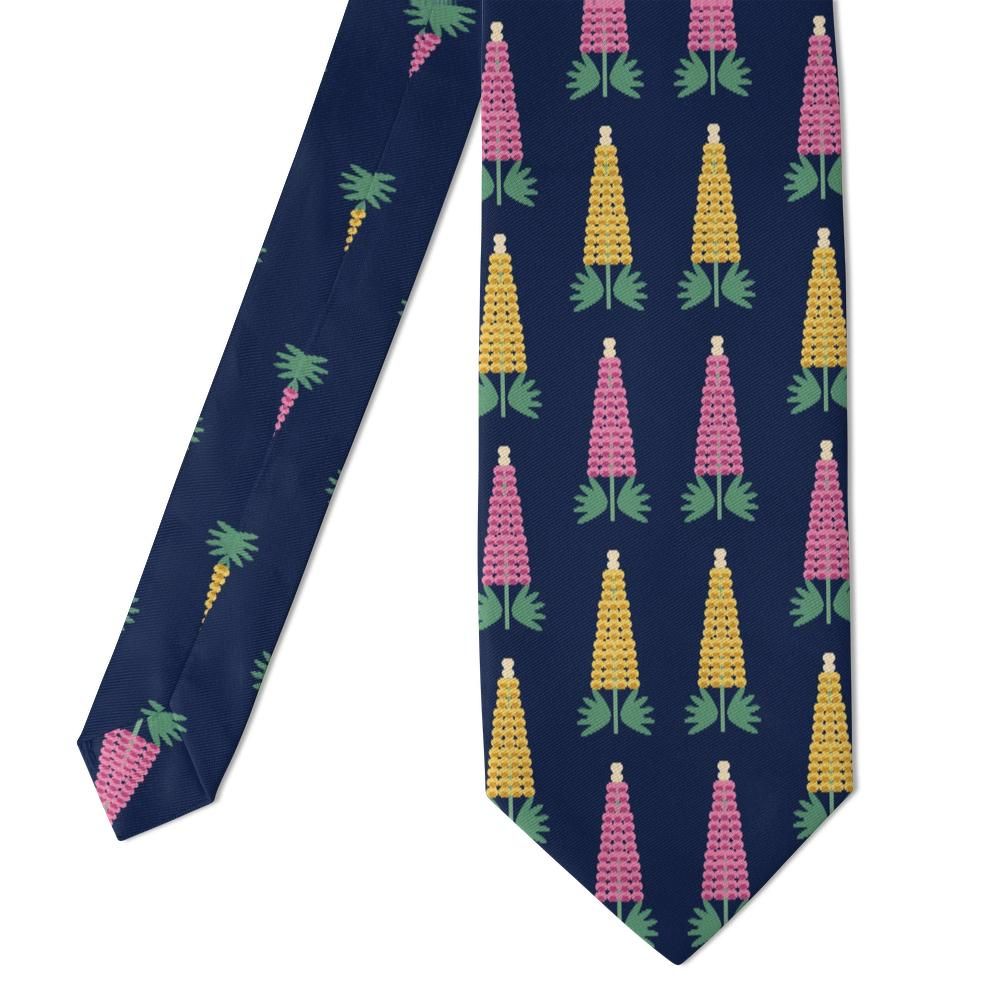 Pappenheim - Navy & Pink Lupin Tie – Summer Border