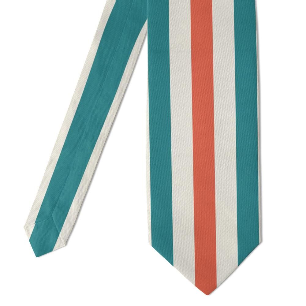 Isenburg - Coral & Teal Cabana Stripe Tie – Beach Club